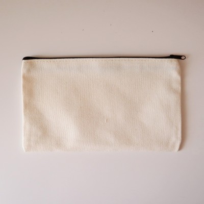 Pochette tissu zipée en toile 21x13 cm